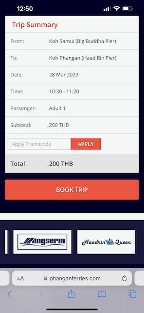 フェリーチケット